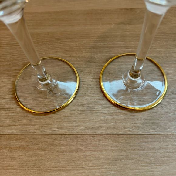 VTG Italian Gold Trimmed Crystal Stemware - Set of 2 - Picture 5 of 8